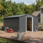 10 x 12 ft Metal Garden Storage Shed with Apex Roof