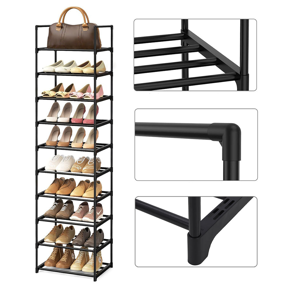 10 Tier Customizable Metal Shoe Rack