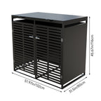 2-Bin Metal Wheelie Bin Storage Shed with Lockable Doors