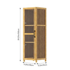 3-Tier Narrow Bookcase Storage Cabinet with Acrylic Door