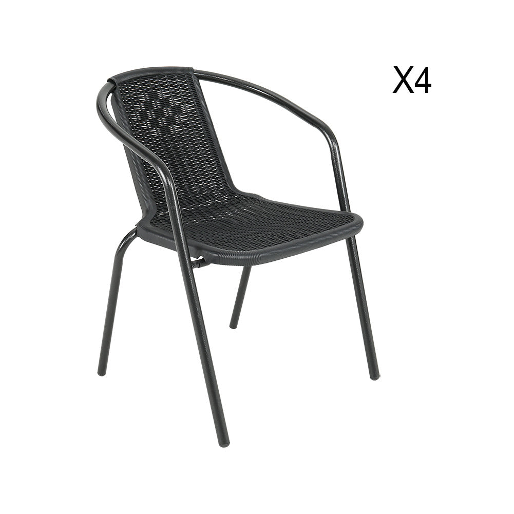 2/4 Pcs Garden Dining Chairs Set with Round Table