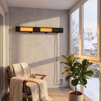 3000W Wall-Mounted Infrared Patio Heater with 9 Temperature Settings & 24H Timer