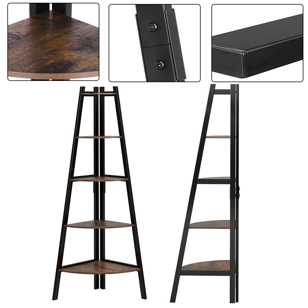 5-Tier Vintage Ladder Corner Shelf