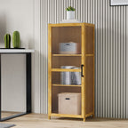 3-Tier Narrow Bookcase Storage Cabinet with Acrylic Door
