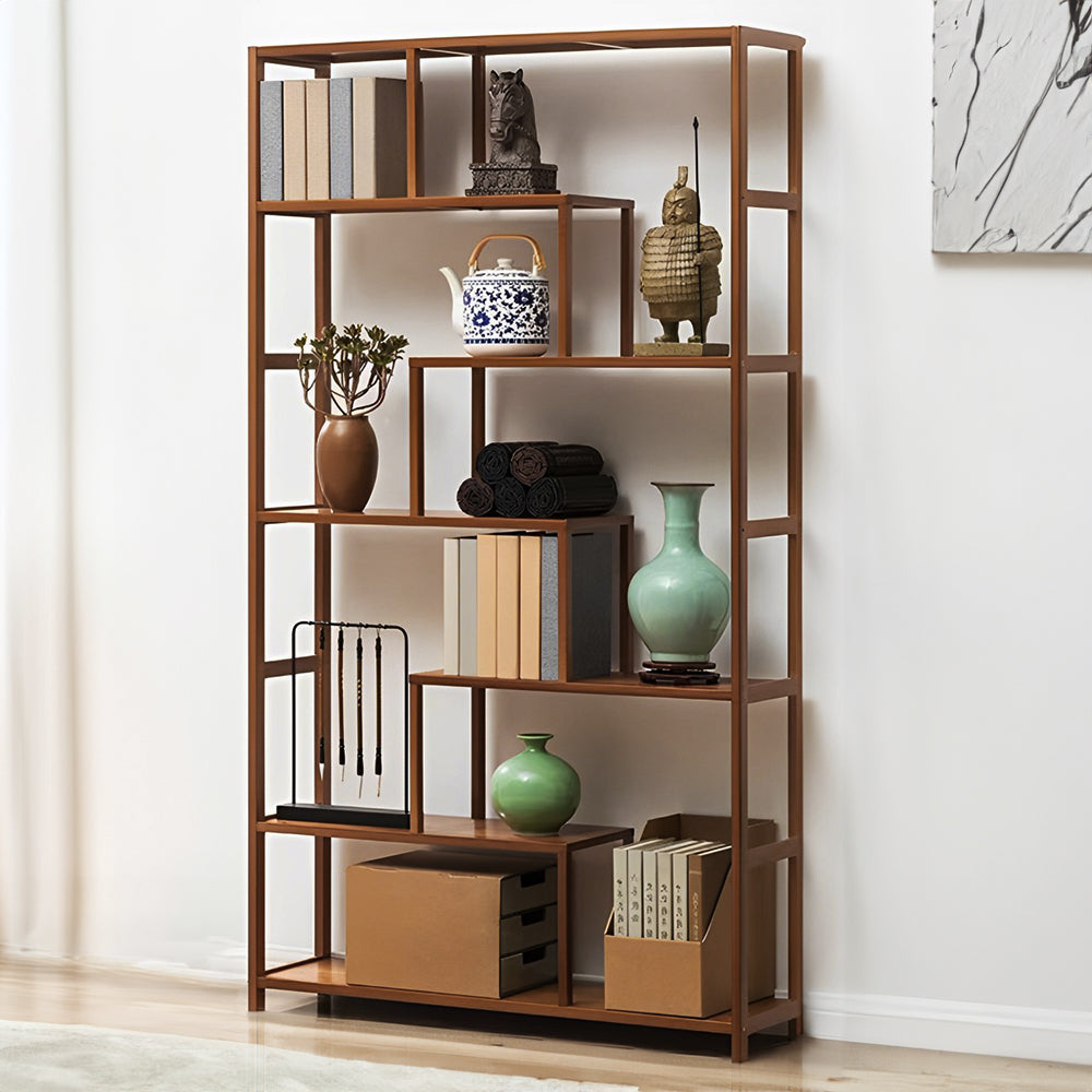 7-Tier Wooden Bookcase Display Stand