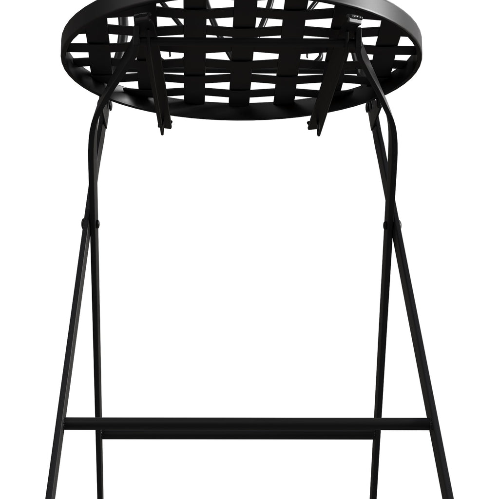 3 Piece Black Aluminium Garden Bistro Set with Mosaic Table Top