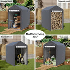 3 x 5 ft Portable Garden Storage Shelter with Roll-Up Door