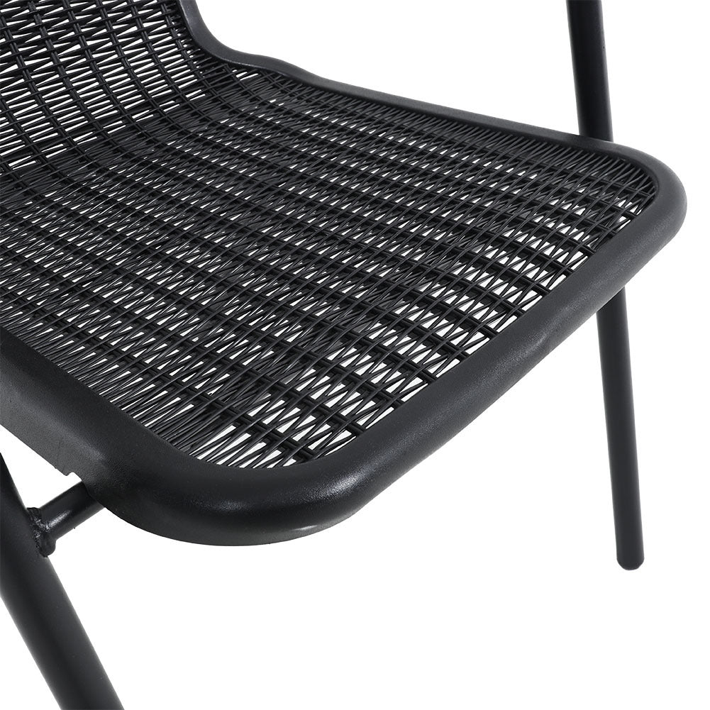 6 Pcs Black Outdoor Dining Chairs