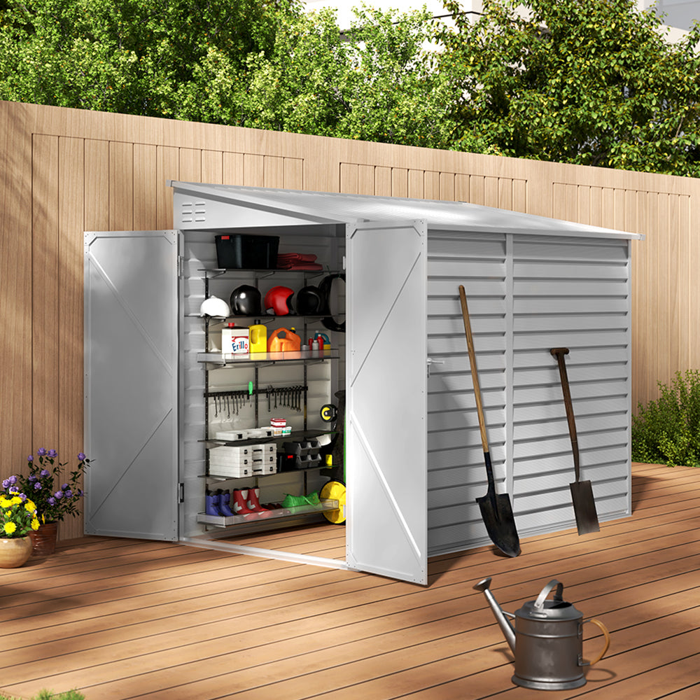 4.6x9 ft Wide Outdoor Lockable Steel Storage Shed