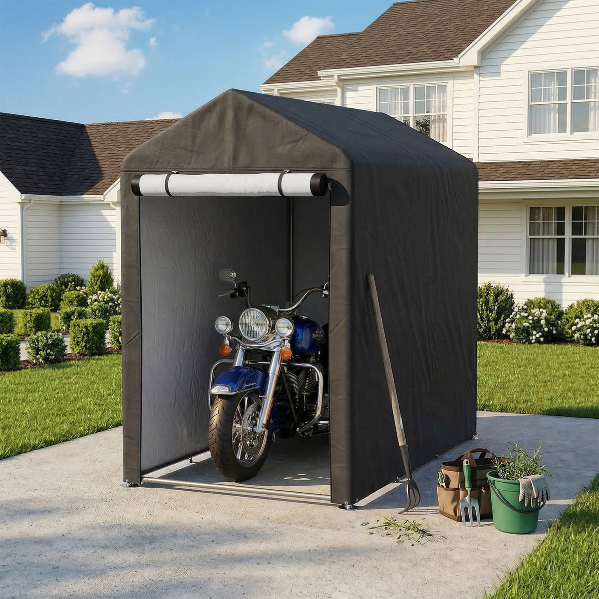 3 x 5 ft Portable Garden Storage Shelter with Roll-Up Door