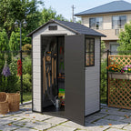 4.4 x 3.4 ft Plastic Garden Storage Shed with Apex Roof & Lockable Hinged Door