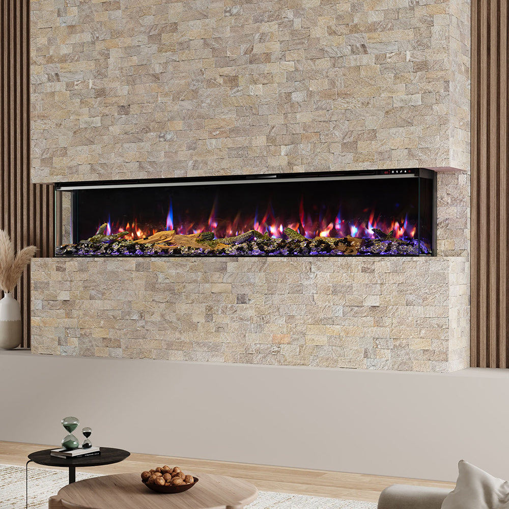 50/60/70'' 3 Side Electric Fireplace with Remote Control