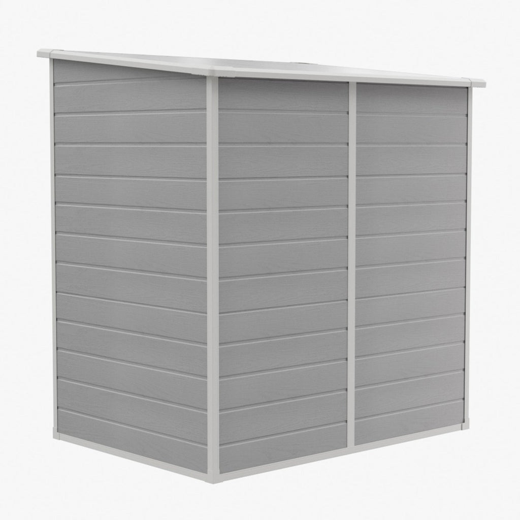 6 x 4 ft Plastic Garden Storage Shed with Pent Roof & Lockable Double Doors
