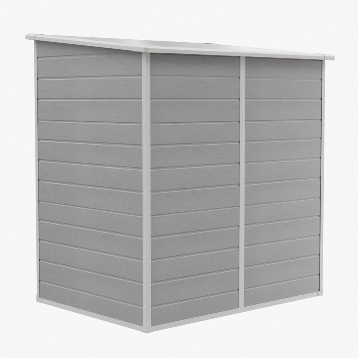 6 x 4 ft Plastic Garden Storage Shed with Pent Roof & Lockable Double Doors