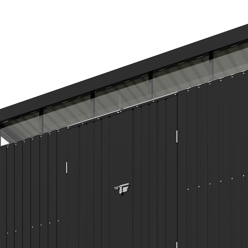 10 x 8 ft Metal Garden Storage Shed with Flat Roof & Double Doors