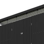 10 x 8 ft Metal Garden Storage Shed with Flat Roof & Double Doors