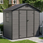 8 x 4 ft Plastic Garden Storage Shed with Apex Roof & Double Doors