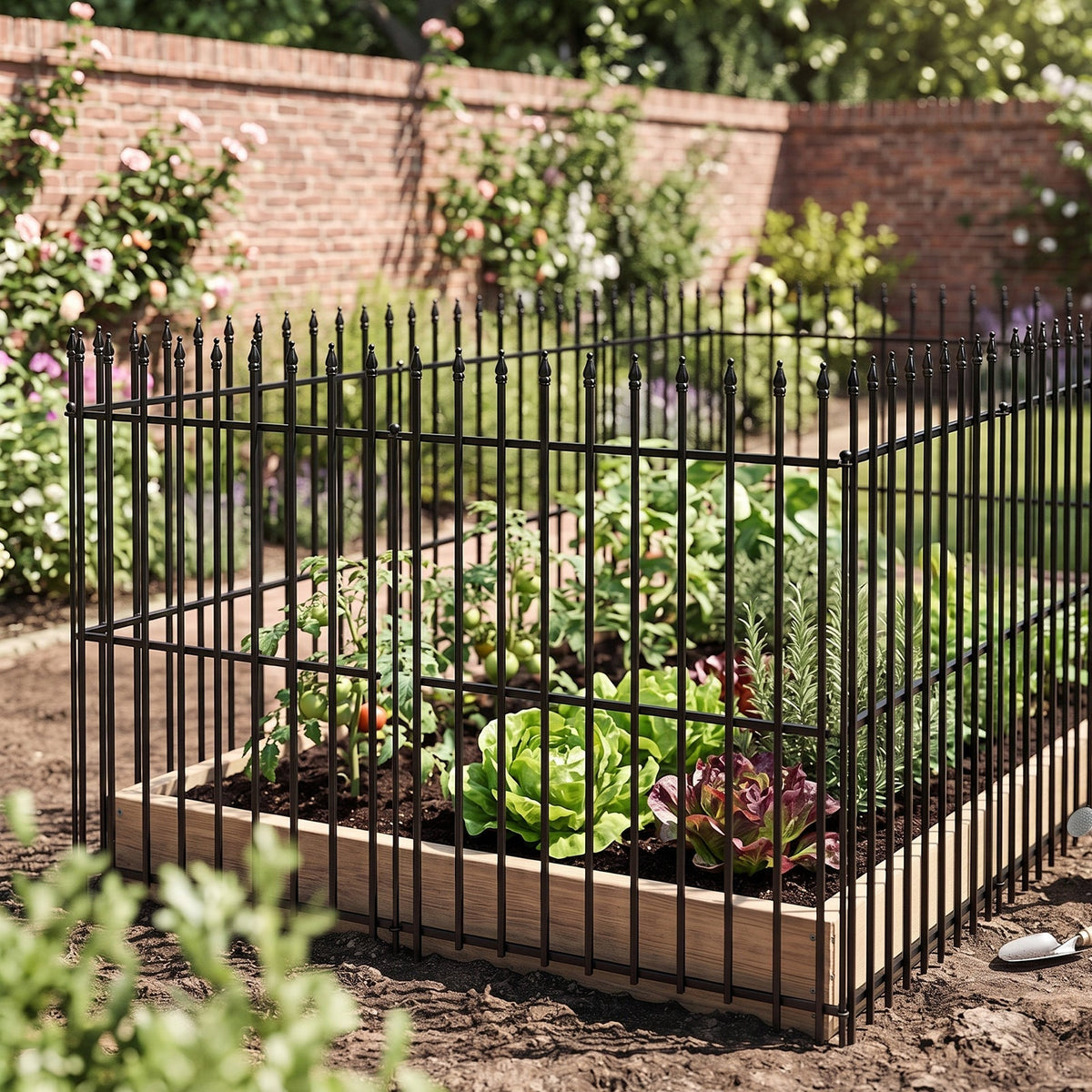 5-Pack Decorative Metal Garden Fence Panels