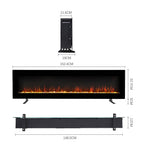 40/50/60 Inch Wall Mounted or Freestanding Electric Fire with 12 Flame Colours