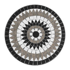 3 Piece Black Aluminium Garden Bistro Set with Mosaic Table Top