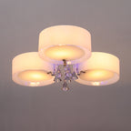 3/5 heads lights of Modern Round Acrylic LED Semi Flush Mount with Crystal Accent
