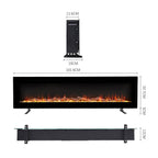 40/50/60 Inch Wall Mount Electric Multicolored Fire Fireplace