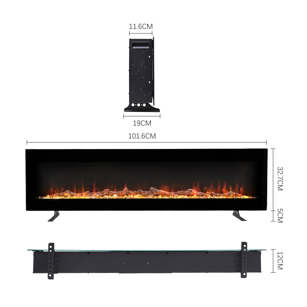 40/50/60 Inch Wall Mount Electric Multicolored Fire Fireplace