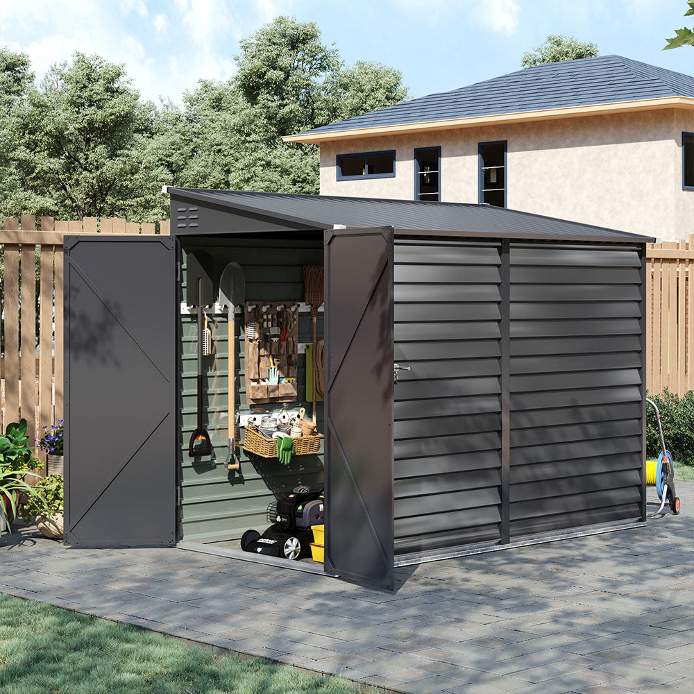 4.6x9 ft Wide Outdoor Lockable Steel Storage Shed