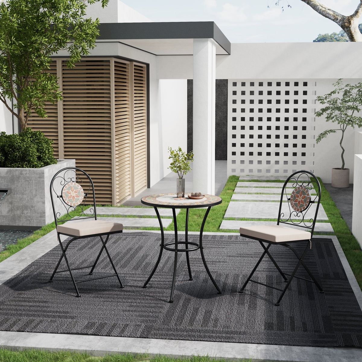 3-Piece Mosaic Garden Dining Set