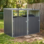 5x4 FT Metal Double Bin Storage Shed