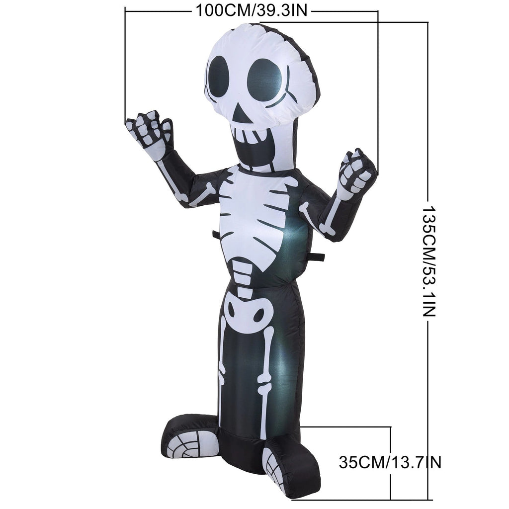 4 FT Halloween Inflatable Skeleton Decoration with LED Lights