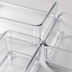 6-Piece Clear Plastic Drawer Organiser Tray Set, Assorted Sizes