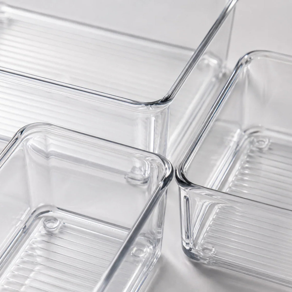 6-Piece Clear Plastic Drawer Organiser Tray Set, Assorted Sizes