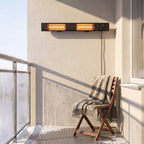 3000W Wall-Mounted Infrared Patio Heater with 9 Temperature Settings & 24H Timer