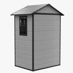 4.4 x 3.4 ft Plastic Garden Storage Shed with Apex Roof & Lockable Hinged Door