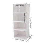 4-Tier Foldable Storage Cabinet Shoes Organizer with Doors