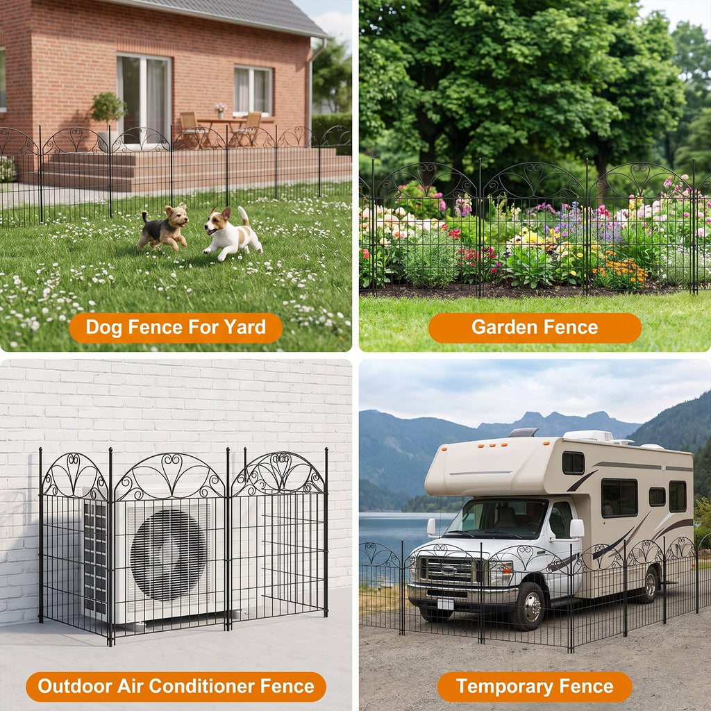 10-Panel Decorative Garden Fence Set