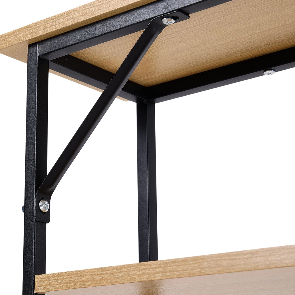 Garden Sanctuary 3-Tier Wood-Grain Narrow Console Table rack with sleek design and multiple storage levels.