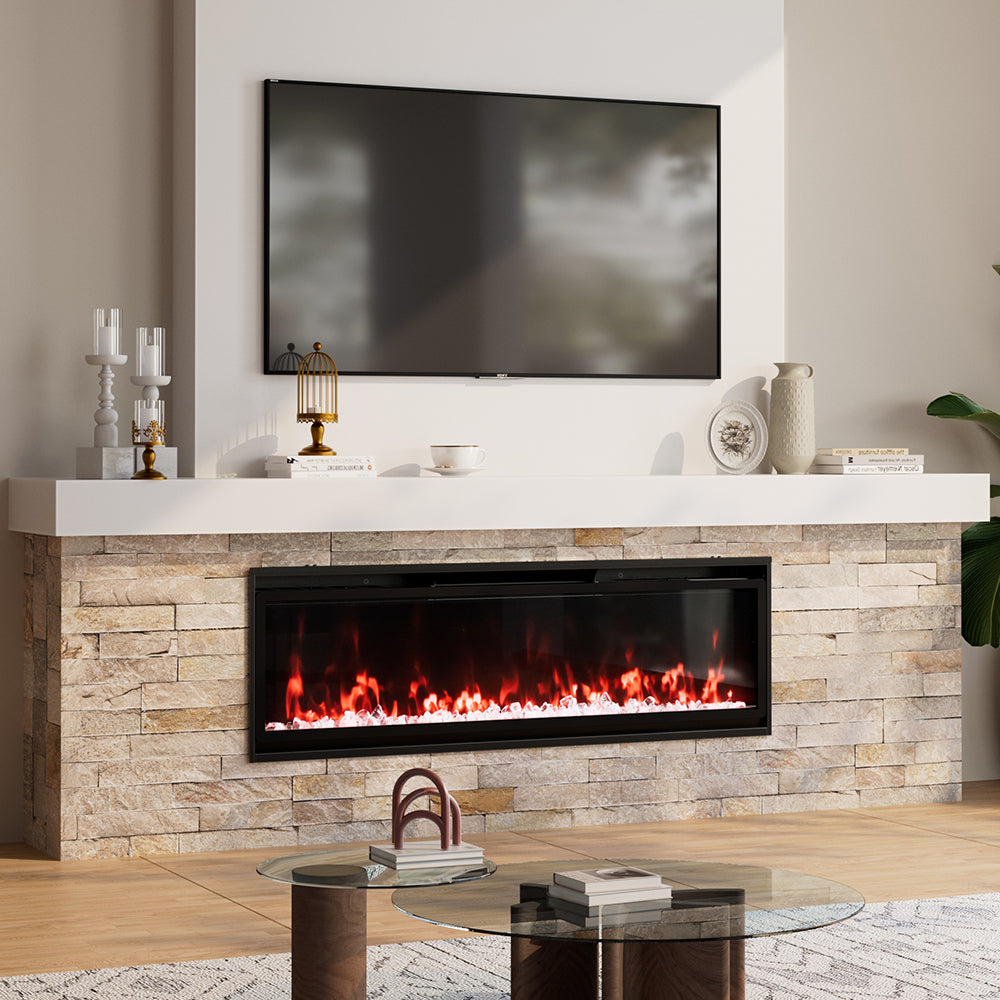 40/50/60-inch Wall Mounted Electric Fireplace with Remote Control