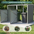 5x4 FT Metal Double Bin Storage Shed