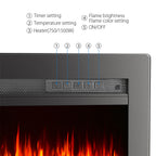 40/50/60/70 Inch Electric Fire with 12 Flame Colours & Remote Control