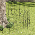 10-Panel Metal Arched Garden Fence Yard Borders Decor Set