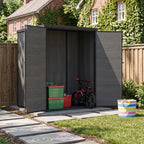 4 x 5 ft Plastic Garden Storage Shed with Pent Roof & Lockable Door
