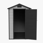 4 x 6 ft Plastic Garden Storage Shed with Apex Roof & Lockable Door