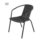 2/4 Pcs Garden Dining Chairs Set with Round Table