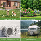 5-Pack Decorative Metal Garden Fence Panels