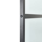 4 Lites Black Framed Transparent Glass Sliding Door without Sliding Hardware Kit