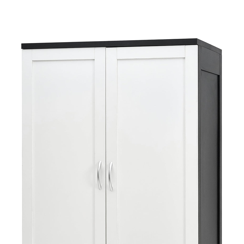 2-Door Wardrobe with 3 Drawers & Hanging Rail