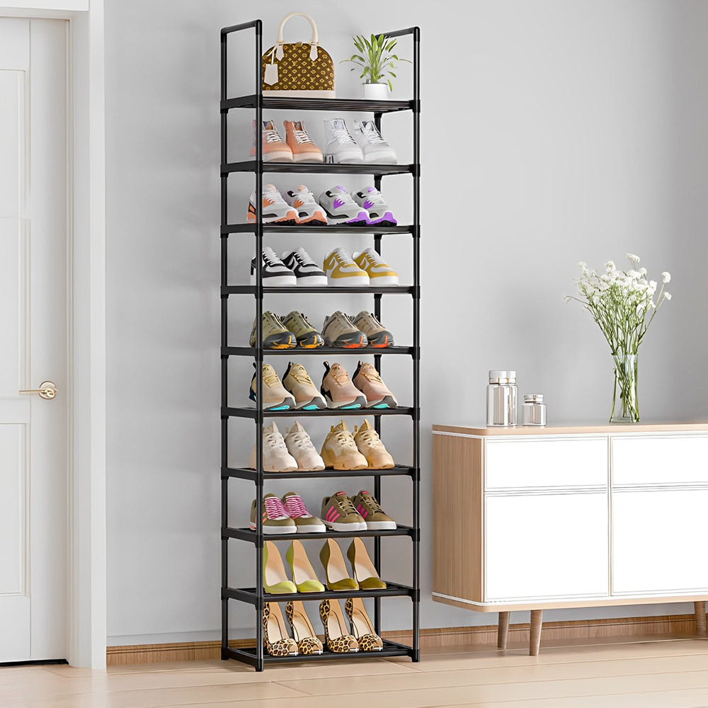 10 Tier Customizable Metal Shoe Rack