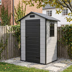 4.4 x 3.4 ft Plastic Garden Storage Shed with Apex Roof & Lockable Hinged Door